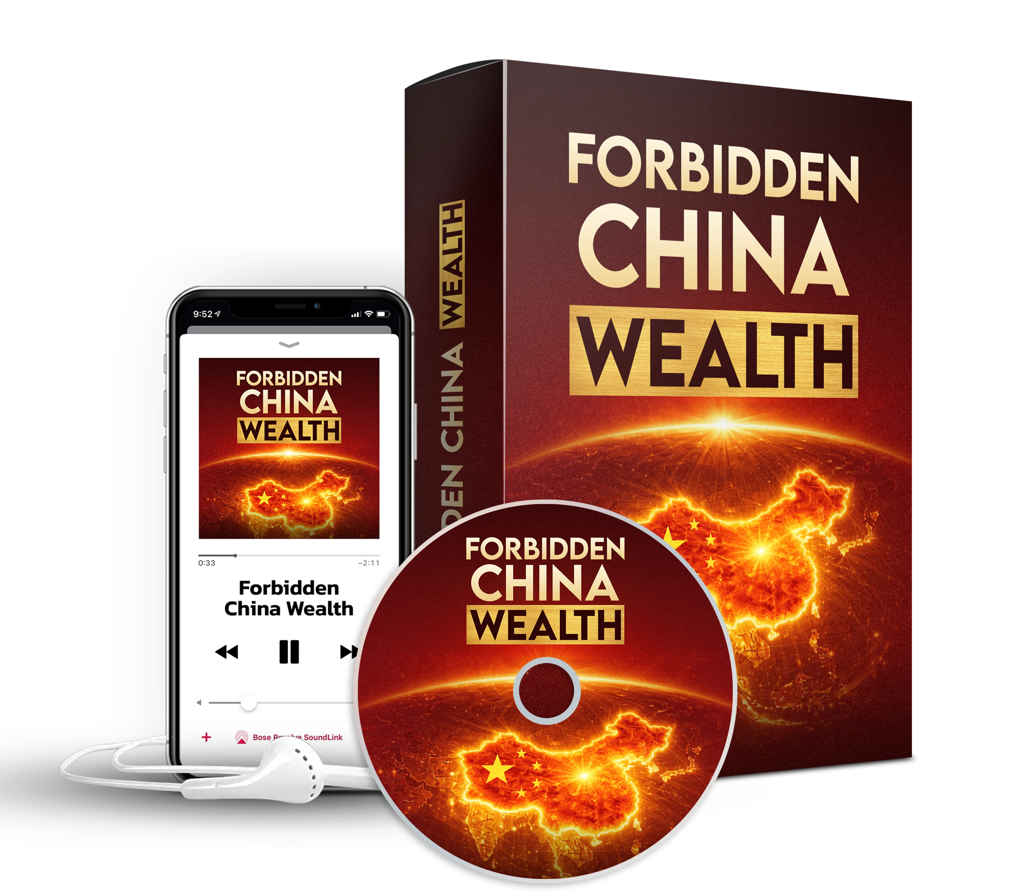 Forbidden China Wealth digital audio program - 5-minute wealth frequency track with 3 bonus guides